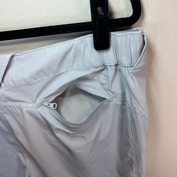 Columbia PFG Shorts Light Blue Performance Outdoors Nylon Pockets Size 16/36 in - Picture 9 of 13